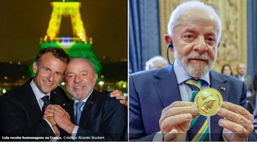 [Torre Eiffel é iluminada com as cores do Brasil após homenagem histórica a Lula na Academia Francesa]